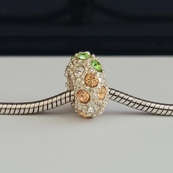 Zales Crystal Charm | Pandora-Style Charm | Green, Peach, Clear Crystals - Picture 6 of 16